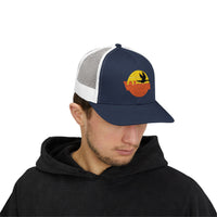 Load image into Gallery viewer, Sunset Duck Trucker Cap – Embroidered Wildlife Snapback