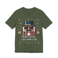 Load image into Gallery viewer, 🎄Funny Nutcracker Christmas Shirt – “I’m Not a Playa, I Just Crush a Lot” Tee | Retro Holiday Pun Tee for Men &amp; Women🎄
