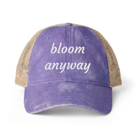 Load image into Gallery viewer, Women's Washed Mesh-Back Floral Empowerment Cap, "bloom anyway"🌺