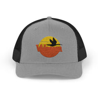 Load image into Gallery viewer, Sunset Duck Trucker Cap – Embroidered Wildlife Snapback