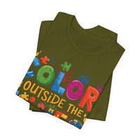 Load image into Gallery viewer, 🧩'Color Outside the Lines ' l Autism Awareness T-Shirt💙