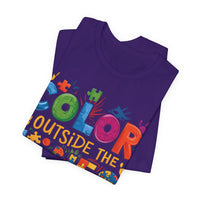 Load image into Gallery viewer, 🧩'Color Outside the Lines ' l Autism Awareness T-Shirt💙