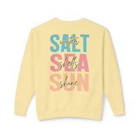 Load image into Gallery viewer, 🌴Saltwater, Seashells &amp; Sunshine — Custom Colors Lightweight Crewneck Sweatshirt by Salty Cotton Designs🌴