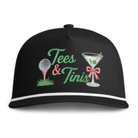 Load image into Gallery viewer, Tees &amp; Tinis Golf Hat, Embroidered Women's Golf Cap, Country Club Hat, Martini Golf Hat, Rope Snapback, Golf Gift for Her by Salty Cotton