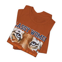 Load image into Gallery viewer, 🧡💙Classy Women Don&#39;t Bark Tee -  College Football Statement Tee, Auburn vs Georgia!
