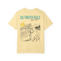 Load image into Gallery viewer, Stay Salty Surf Girl T-shirt | Saltwater Heals Beach Graphic Tee