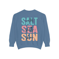 Load image into Gallery viewer, 🌴Saltwater, Seashells &amp; Sunshine — Comfort Colors Crewneck Sweatshirt by Salty Cotton Designs🌴