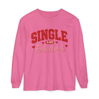 Load image into Gallery viewer, "Single and Fabulous" Long Sleeve — Valentine's Day Graphic Crewneck❤️