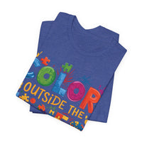 Load image into Gallery viewer, 🧩'Color Outside the Lines ' l Autism Awareness T-Shirt💙