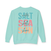 Load image into Gallery viewer, 🌴Saltwater, Seashells &amp; Sunshine — Custom Colors Lightweight Crewneck Sweatshirt by Salty Cotton Designs🌴