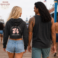 Load image into Gallery viewer, Women’s Coastal Soul Cropped Hoodie – Vintage Washed Raw Edge V-Neck Pullover | Salty Cotton