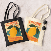 Load image into Gallery viewer, 🍋Lemon Theme Cotton Canvas Tote Bag | Eco-Friendly Market Tote♻️

