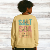 Load image into Gallery viewer, ☀️Saltwater, Seashells &amp; Sunshine Lightweight Crewneck Sweatshirt  — Comfort Colors 🐚
