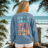 Load image into Gallery viewer, ☀️Saltwater, Seashells &amp; Sunshine Lightweight Crewneck Sweatshirt  — Comfort Colors 🐚
