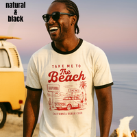 Load image into Gallery viewer, 🏖️Beachy Retro Ringer Tee –Vintage  and Unisex 🏖️
