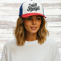Load image into Gallery viewer, 🧢&quot;Well, Sheeyit!&quot; Funny Trucker Hat – Retro Mesh Unisex Cap 🌴
