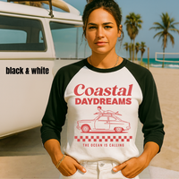Load image into Gallery viewer, 🏖️Coastal Daydreams! Unisex Three-Quarter Sleeve Raglan Shirt for trendy BeAcH lOvErS!!! Great gift 🏖️
