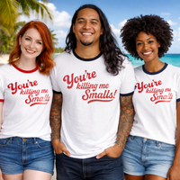 Load image into Gallery viewer, You're Killing Me Smalls Ringer Tee – Retro Quote T-Shirt | Salty Cotton
