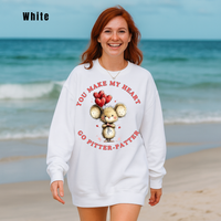 Load image into Gallery viewer, "You Make My Heart Go Pitter-Patter" Cute Mouse Valentine’s Day Crewneck Sweatshirt❤️