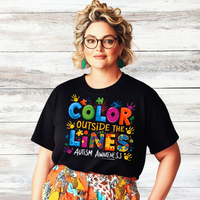 Load image into Gallery viewer, 🧩'Color Outside the Lines ' l Autism Awareness T-Shirt💙