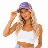 Load image into Gallery viewer, Women's Washed Mesh-Back Floral Empowerment Cap, "bloom anyway"🌺