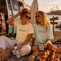 Load image into Gallery viewer, Stay Salty Surf Girl T-shirt | Saltwater Heals Beach Graphic Tee
