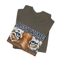 Load image into Gallery viewer, 🧡💙Classy Women Don&#39;t Bark Tee -  College Football Statement Tee, Auburn vs Georgia!
