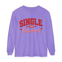 Load image into Gallery viewer, "Single and Fabulous" Long Sleeve — Valentine's Day Graphic Crewneck❤️