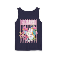 Load image into Gallery viewer, Mahjong Tank Top, Game Night Summer Tee, Floral Bird Bam Comfort Colors Outfit