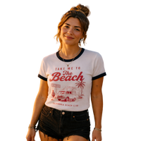 Load image into Gallery viewer, 🏖️Retro Ringer Tee – Classic Fit 100% Cotton Vintage Unisex T-Shirt by Salty Cotton Designs🏖️
