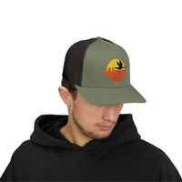 Load image into Gallery viewer, Sunset Duck Trucker Cap – Embroidered Wildlife Snapback