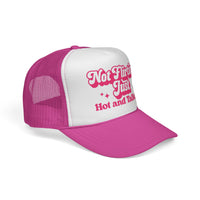 Load image into Gallery viewer, "Not Flirting, Just Hot &amp; Talking" Trucker Hat – Retro Mesh Cap