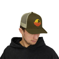 Load image into Gallery viewer, Sunset Duck Trucker Cap – Embroidered Wildlife Snapback