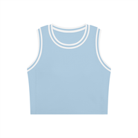 Load image into Gallery viewer, Light blue tank top with white trim on a white background