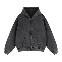 Load image into Gallery viewer, Black hoodie with a zipper on a white background