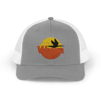 Load image into Gallery viewer, Sunset Duck Trucker Cap – Embroidered Wildlife Snapback