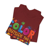 Load image into Gallery viewer, 🧩'Color Outside the Lines ' l Autism Awareness T-Shirt💙