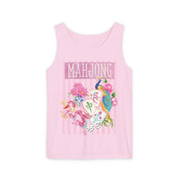 Load image into Gallery viewer, Mahjong Tank Top, Game Night Summer Tee, Floral Bird Bam Comfort Colors Outfit