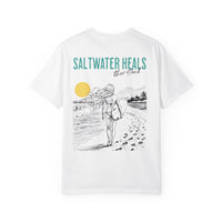 Load image into Gallery viewer, Stay Salty Surf Girl T-shirt | Saltwater Heals Beach Graphic Tee