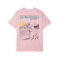 Load image into Gallery viewer, Stay Salty Surf Girl T-shirt | Saltwater Heals Beach Graphic Tee