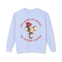 Load image into Gallery viewer, "You Make My Heart Go Pitter-Patter" Cute Mouse Valentine’s Day Crewneck Sweatshirt❤️