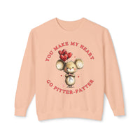Load image into Gallery viewer, "You Make My Heart Go Pitter-Patter" Cute Mouse Valentine’s Day Crewneck Sweatshirt❤️