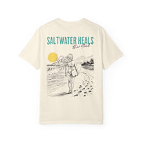 Load image into Gallery viewer, Stay Salty Surf Girl T-shirt | Saltwater Heals Beach Graphic Tee
