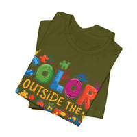 Load image into Gallery viewer, 🧩'Color Outside the Lines ' l Autism Awareness T-Shirt💙