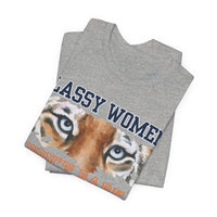 Load image into Gallery viewer, 🧡💙Classy Women Don&#39;t Bark Tee -  College Football Statement Tee, Auburn vs Georgia!
