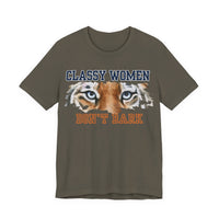 Load image into Gallery viewer, 🧡💙Classy Women Don&#39;t Bark Tee -  College Football Statement Tee, Auburn vs Georgia!
