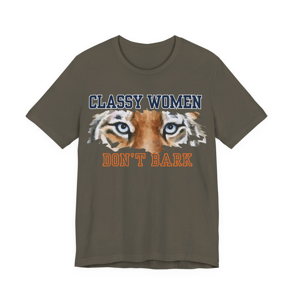 🧡💙Classy Women Don't Bark Tee -  College Football Statement Tee, Auburn vs Georgia!