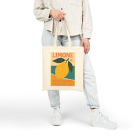 Load image into Gallery viewer, ♻️Lemon Print Cotton Canvas Tote Bag | Eco-Friendly Market Tote, Reusable Shopping Bag, Grocery Bag, Sustainable Gift♻️
