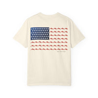 Load image into Gallery viewer, Dolphin and Starfish Flag Unisex T-Shirt — Patriotic USA Coastal Tee