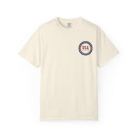 Load image into Gallery viewer, Dolphin and Starfish Flag Unisex T-Shirt — Patriotic USA Coastal Tee